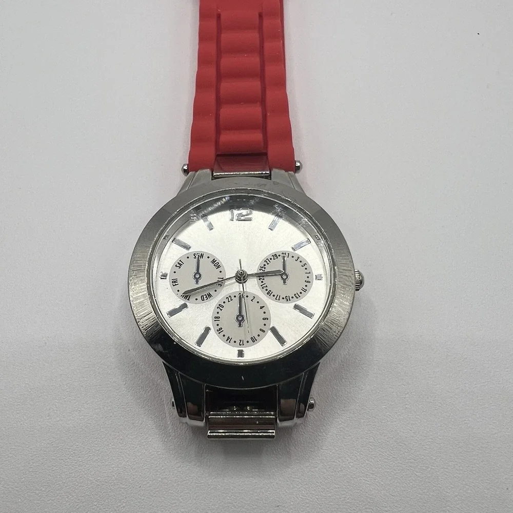 Woman's LBVYR Watch with Red Jelly‎ Band with stainless steel case gift *NEW*
